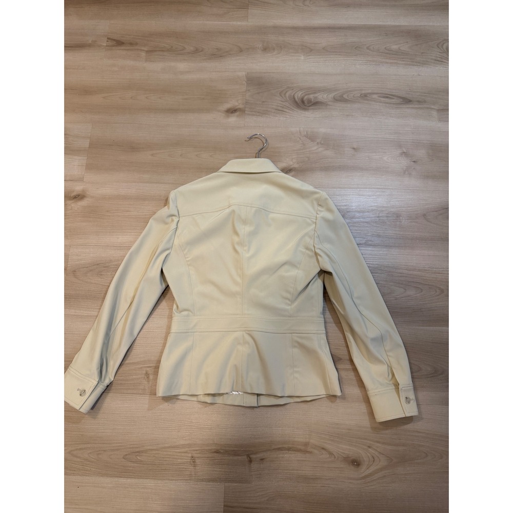Elie Tahari Button Down Shirt Beige 6 Women Fitted Lycra Stretch Workwear - Picture 14 of 14